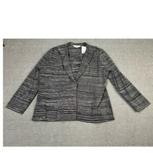 NWT Exclusively Misook‎ Blazer Jacket Knit Heather Gray Size XL